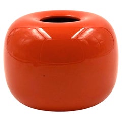 Space age orange small ceramic vase, Sicart Italy ca. 1970