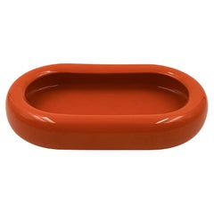 Space age orange ceramic tray / vide poche, Italy ca. 1970