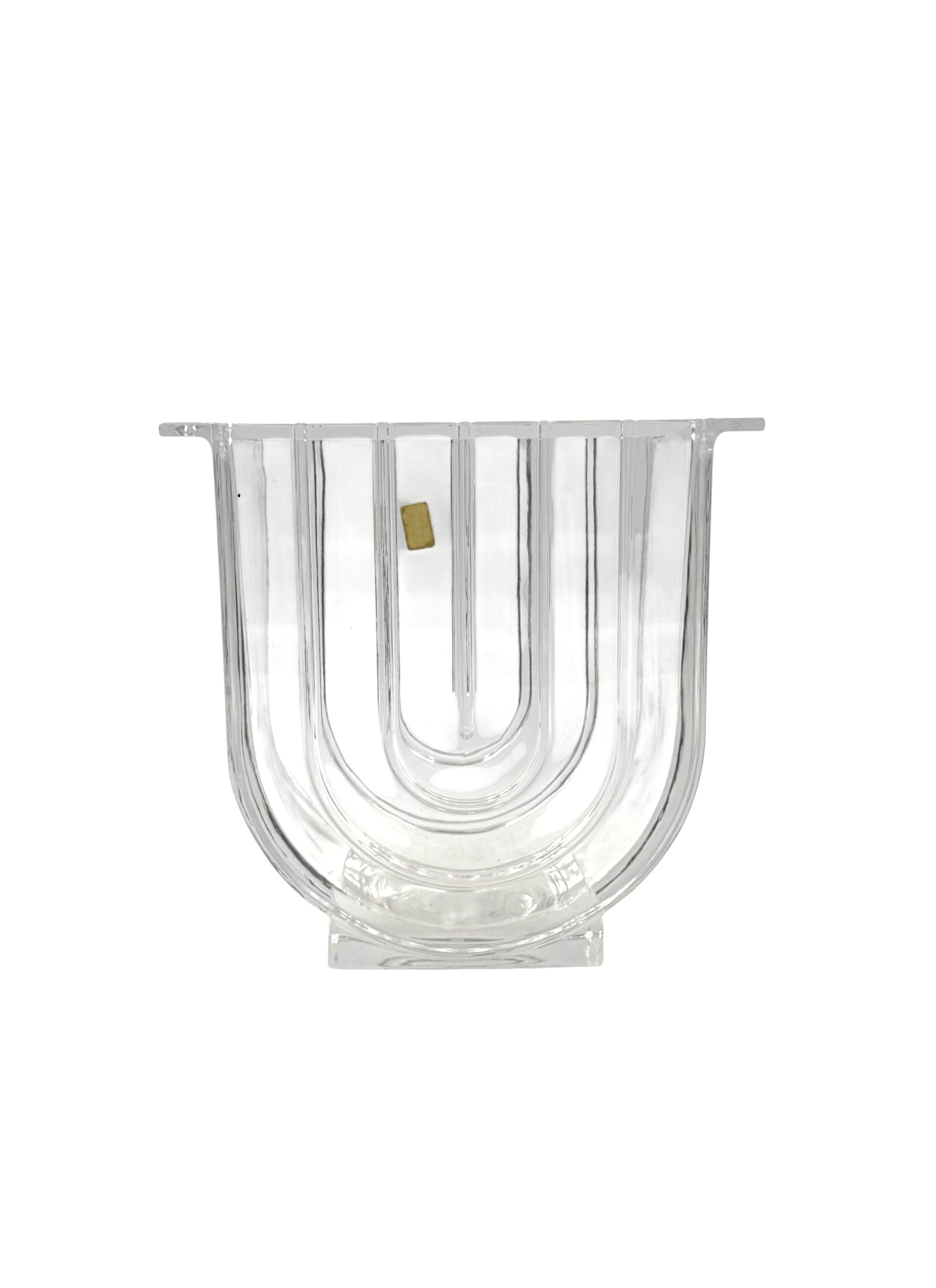 Mid-20th Century Modern crystal vase / ice bucket, Laura Griziotti for Arnolfo di Cambio 1968 in vendita