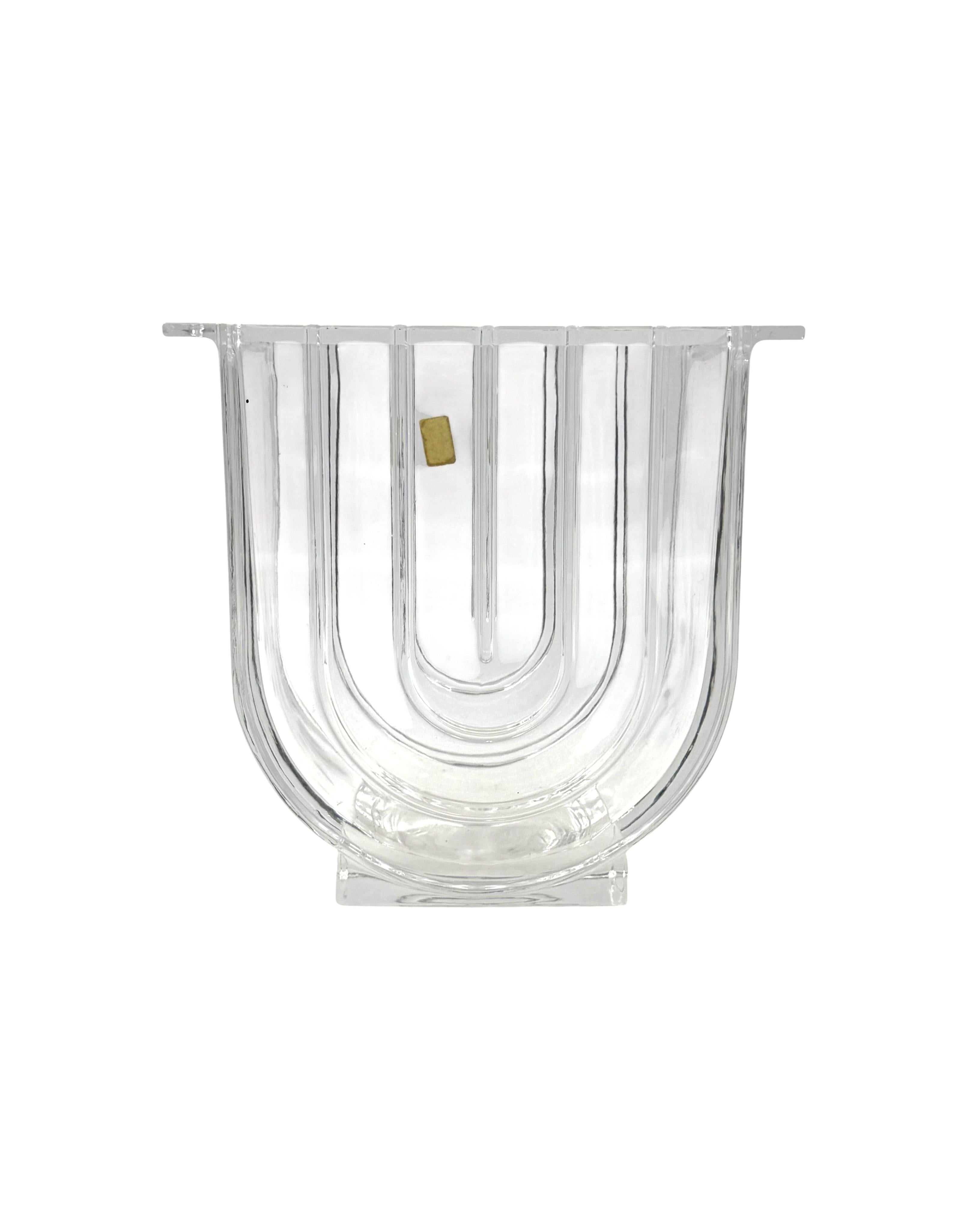 Vetro Modern crystal vase / ice bucket, Laura Griziotti for Arnolfo di Cambio 1968 in vendita
