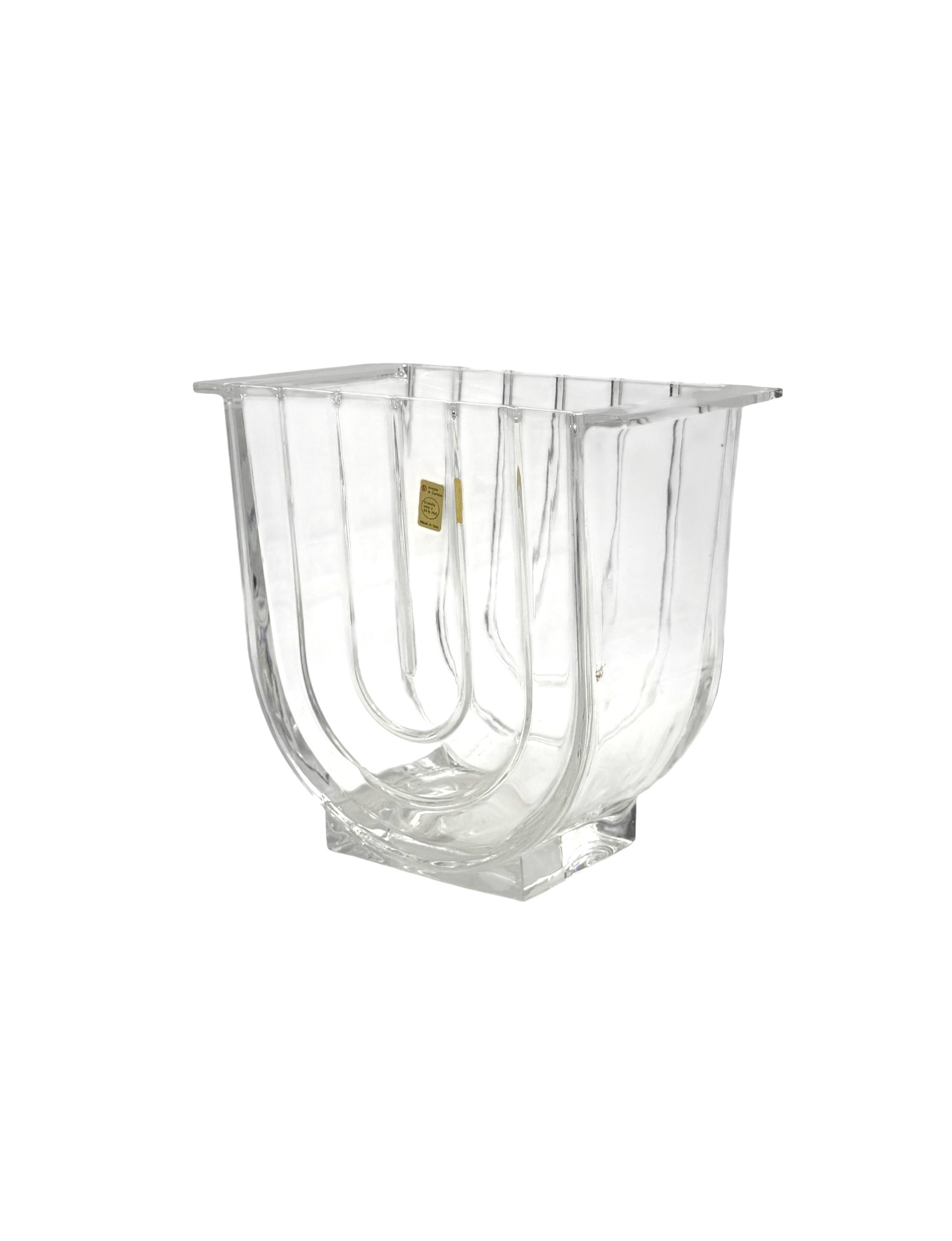 Modern crystal vase / ice bucket, Laura Griziotti for Arnolfo di Cambio 1968 in vendita 3