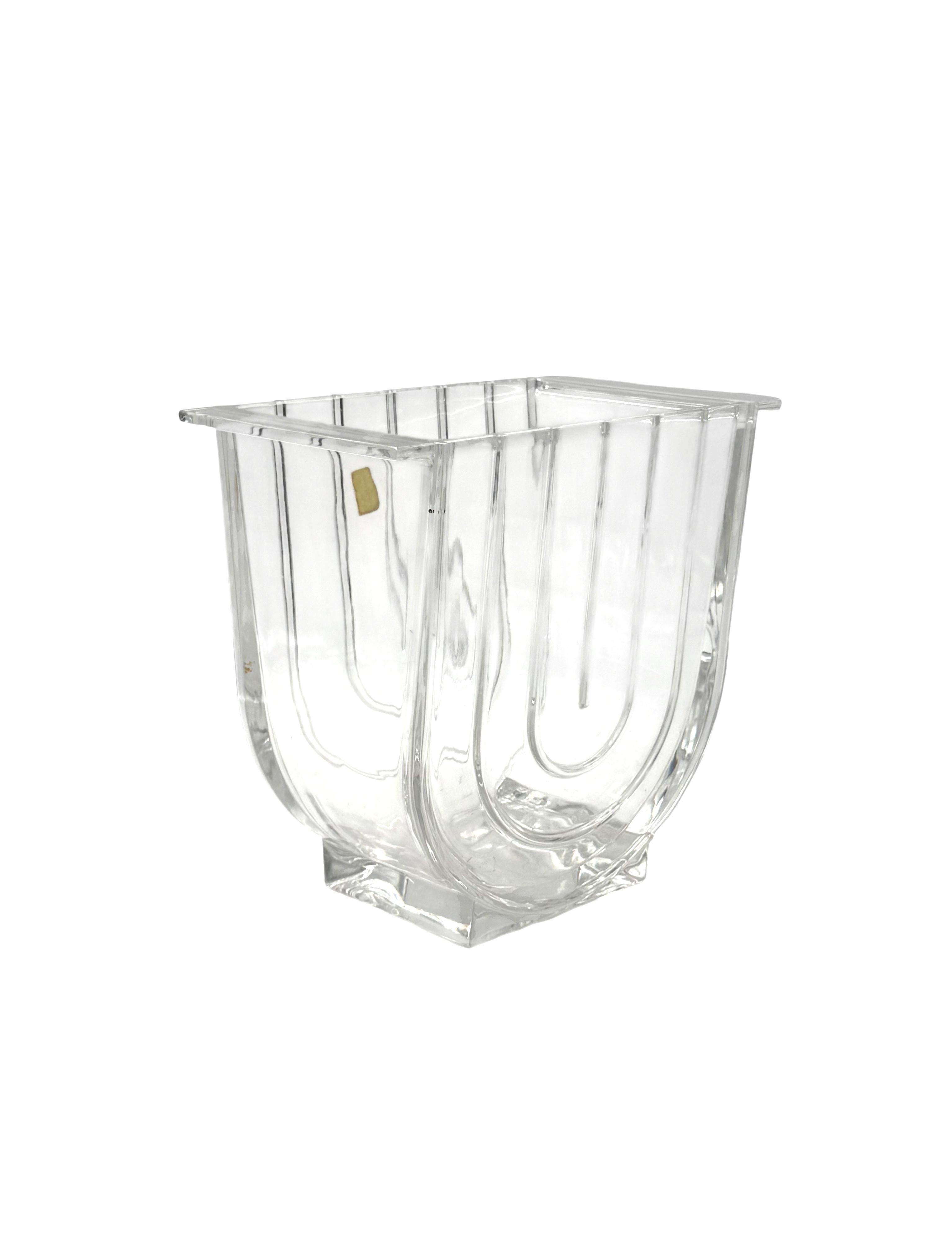 Modern crystal vase / ice bucket, Laura Griziotti for Arnolfo di Cambio 1968 in vendita 1