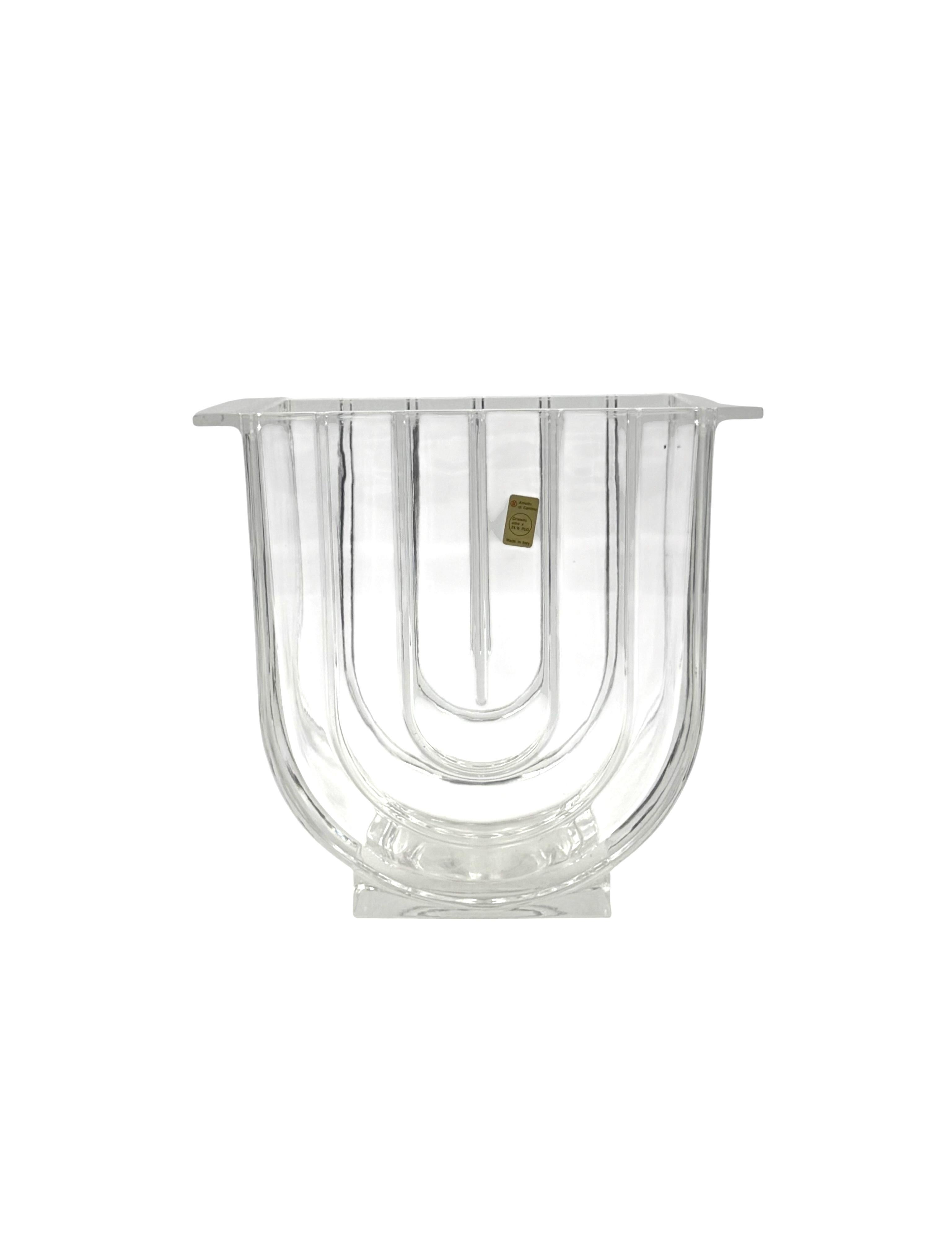 Modern crystal vase / ice bucket, Laura Griziotti for Arnolfo di Cambio 1968 in vendita 4