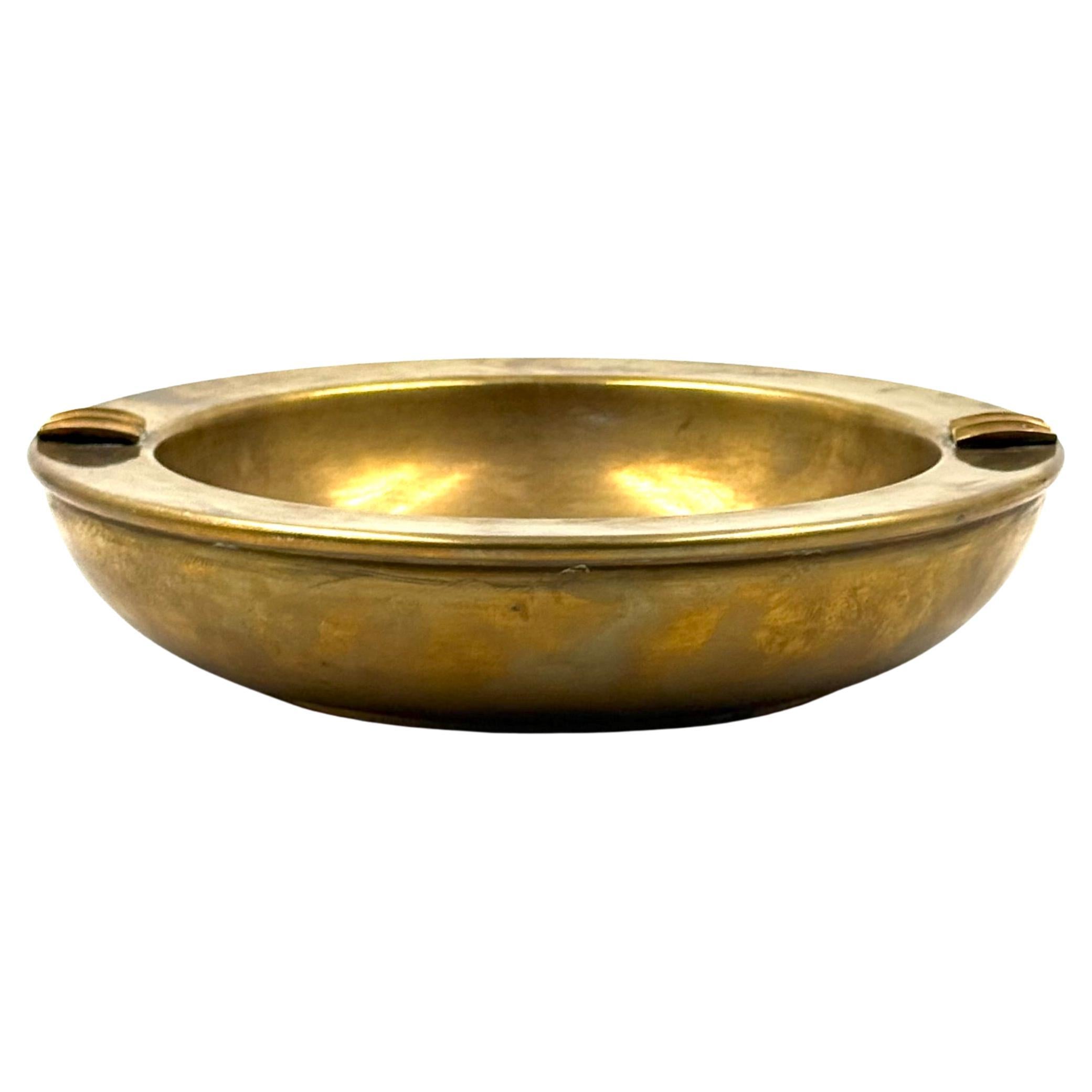 Mid-century modern large brass ashtray, Italy 1950s