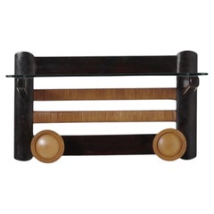 Art Deco wooden wall coat hanger, Italy, 1940s