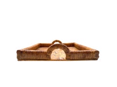 Hollywood Regency wicker tray, Vivai del Sud, Italy, ca. 1970