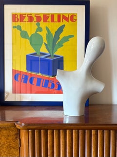 Postmodern ceramic bust, Italy 1980s