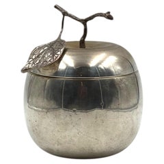 Moderno enfriador de vino / cubitera de Apple, chapado en plata, Teghini, Florencia (Italia), década de 1970
