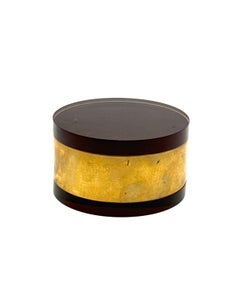 Mid-century cylindrical jewelry box, Italy 1970s