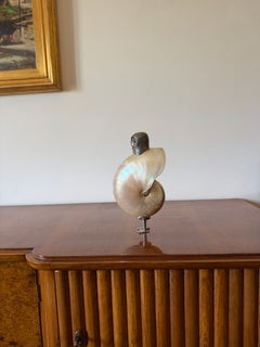 Mid-century silverplated owl sculpture, Atelier Binazzi Italy 1970