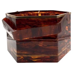 Important plateau de bar en Lucite et laiton de style Hollywood Regency, Italie, 1970