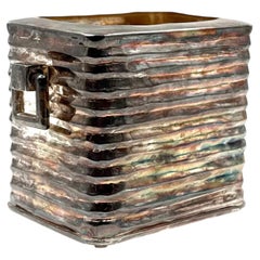 Cubitera de estilo «Mid-century Modern» chapada en plata, Italia, década de 1940