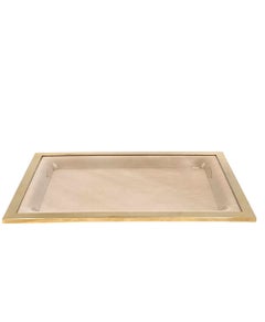 Hollywood regency cream colored lucite tray, Italy 1970s