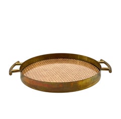 Luxuriöses Tablett aus Strohglas im Hollywood-Regency-Stil, Wien, Italien 1970