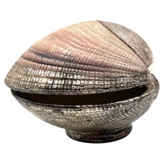 Hollywood regency shell and silver jewelry box, Italy 1970s