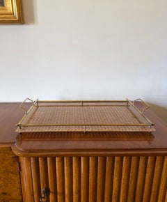Hollywood Regency Luxury Vienna Straw Tray, Italy, 1970