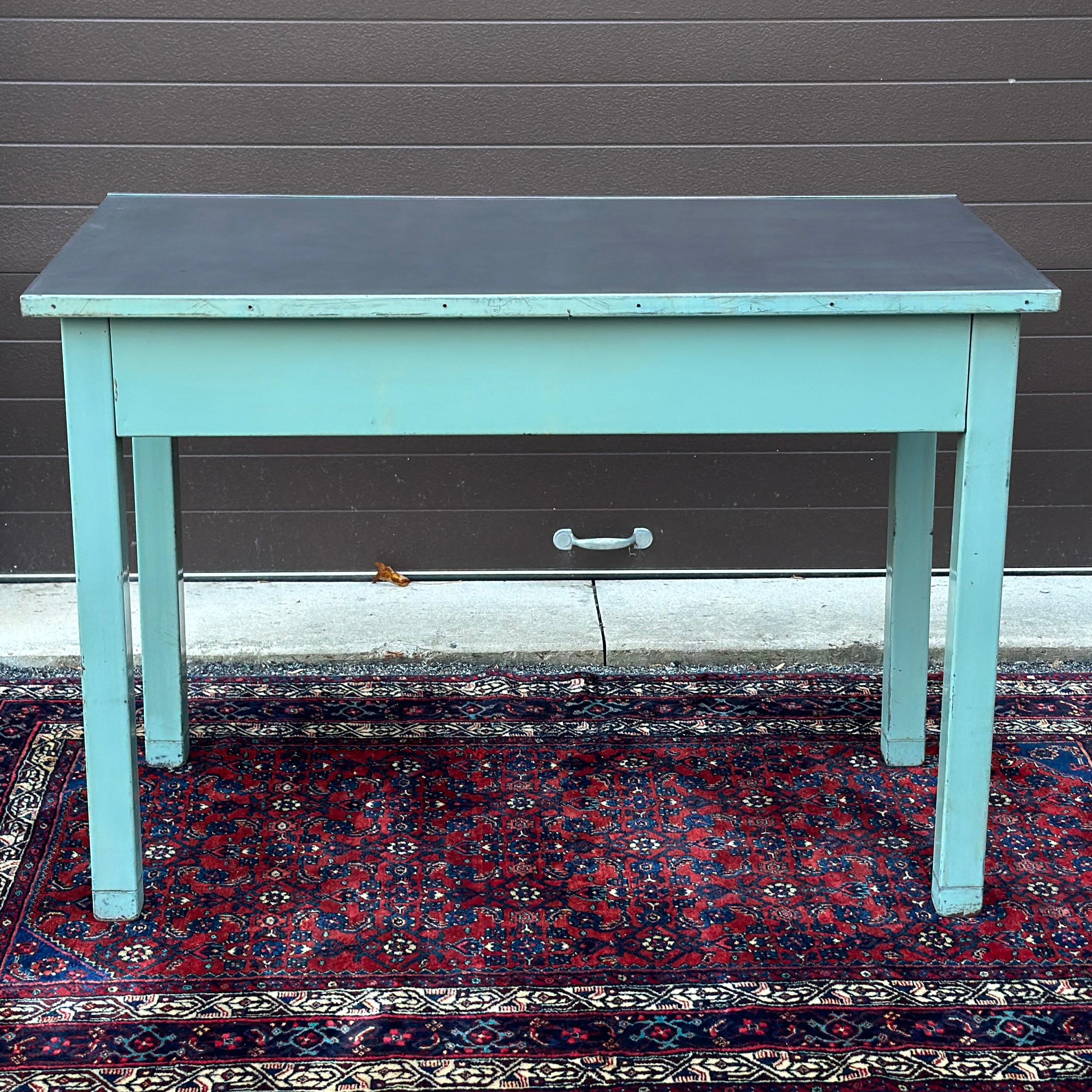 1950's Post Office Steel Industrial Mail Sorting Desk Workstation Table For Sale 5