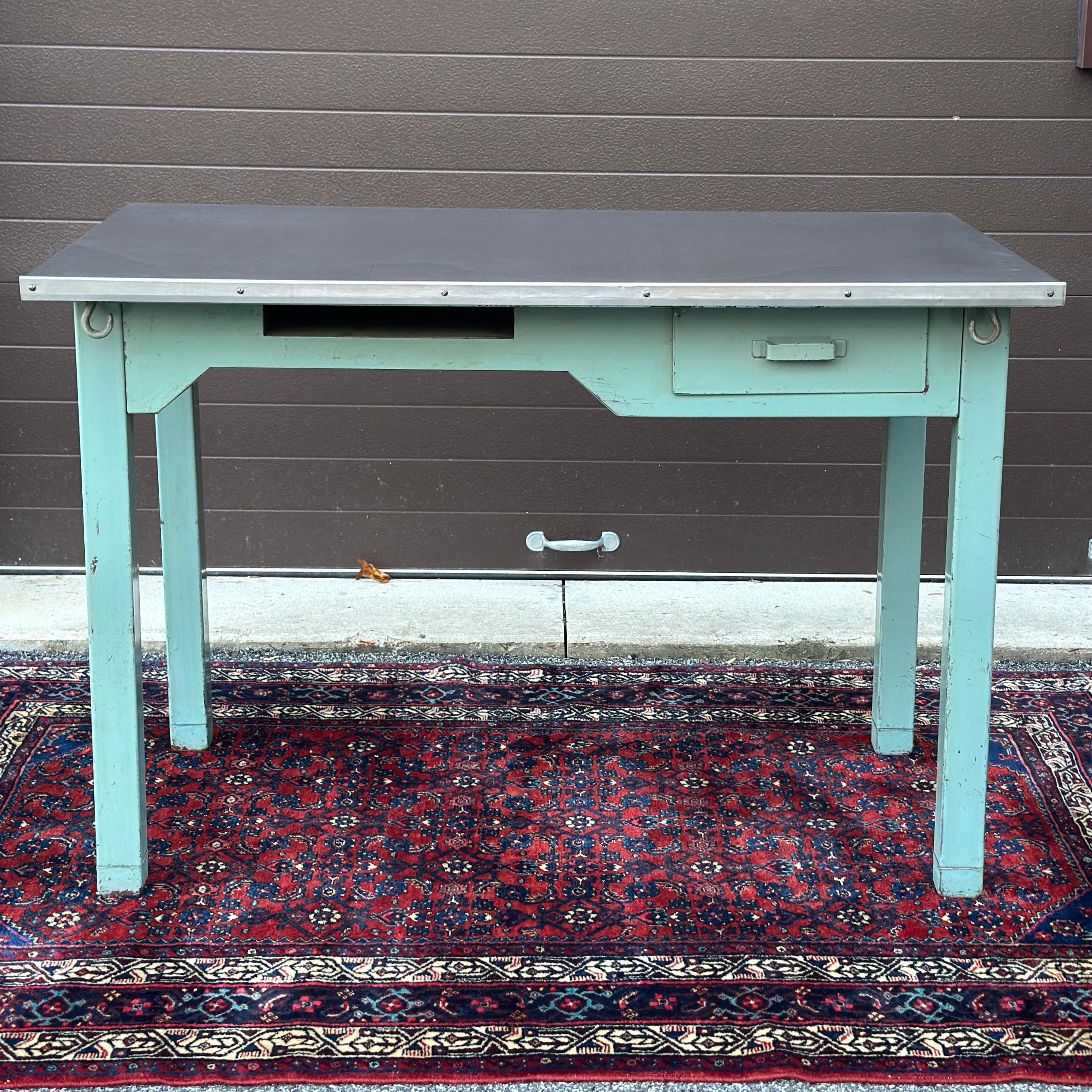 1950's Post Office Steel Industrial Mail Sorting Desk Workstation Table For Sale 6