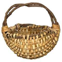 Gran cesta de reunión tejida a mano por Alvin Wood (1923 - 2005)