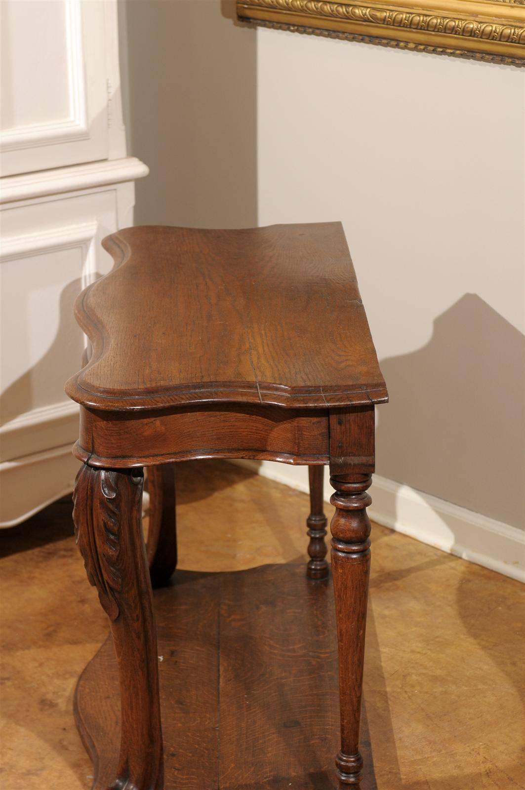 19th Century Country French Oak Pier Table