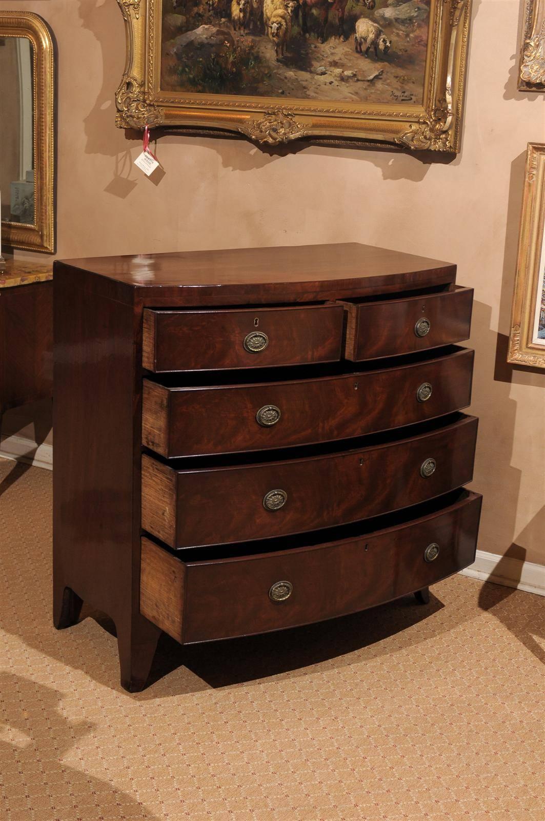 English Mahogany Bowfront Chest of Drawers 1