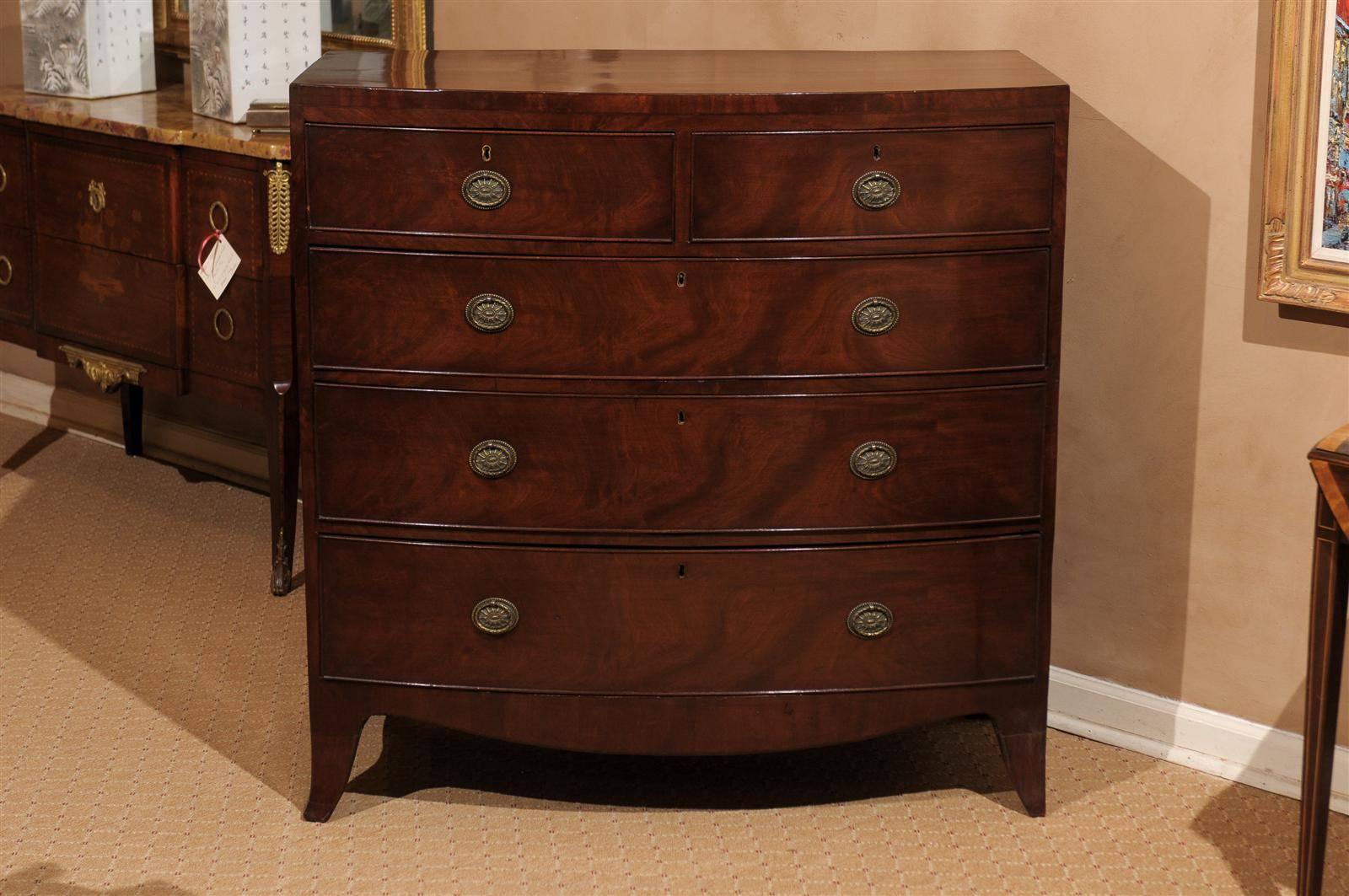 English Mahogany Bowfront Chest of Drawers 3