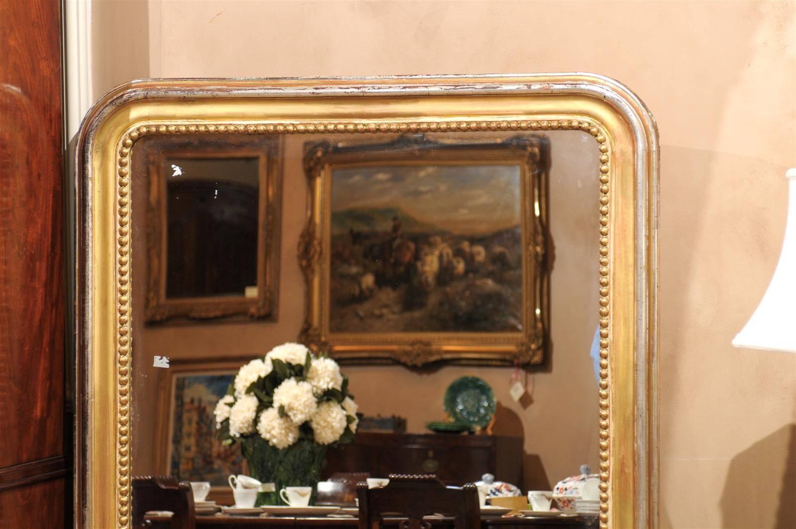 19th Century Large French Giltwood Louis Philippe Mirror