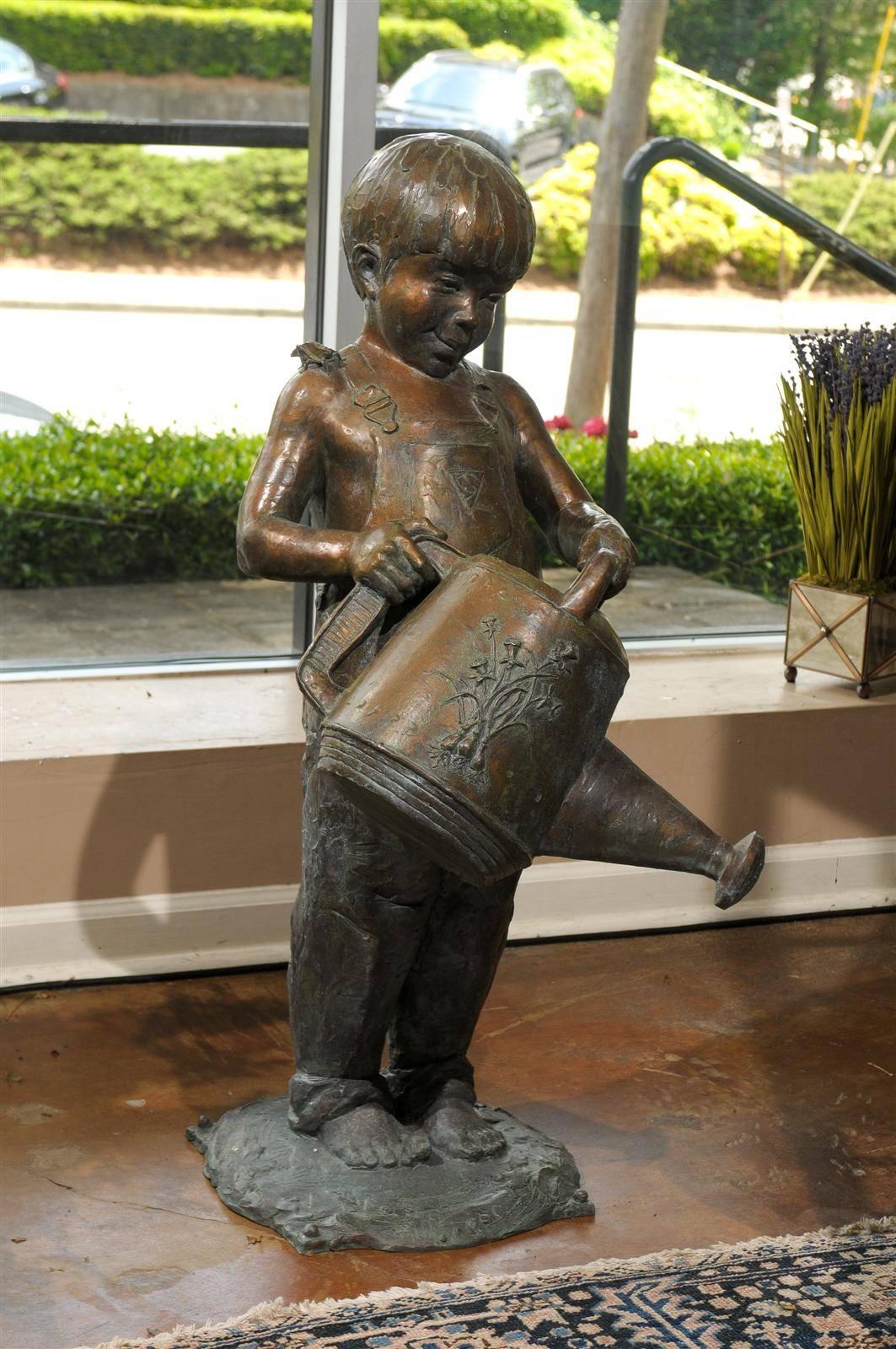 This lovely sculpture is plumbed for a fountain. It is signed, dated and numbered.. 99 - No. 29 of 75. Gary Price is a renowned sculptor living in Utah. His works are found all-over the world.