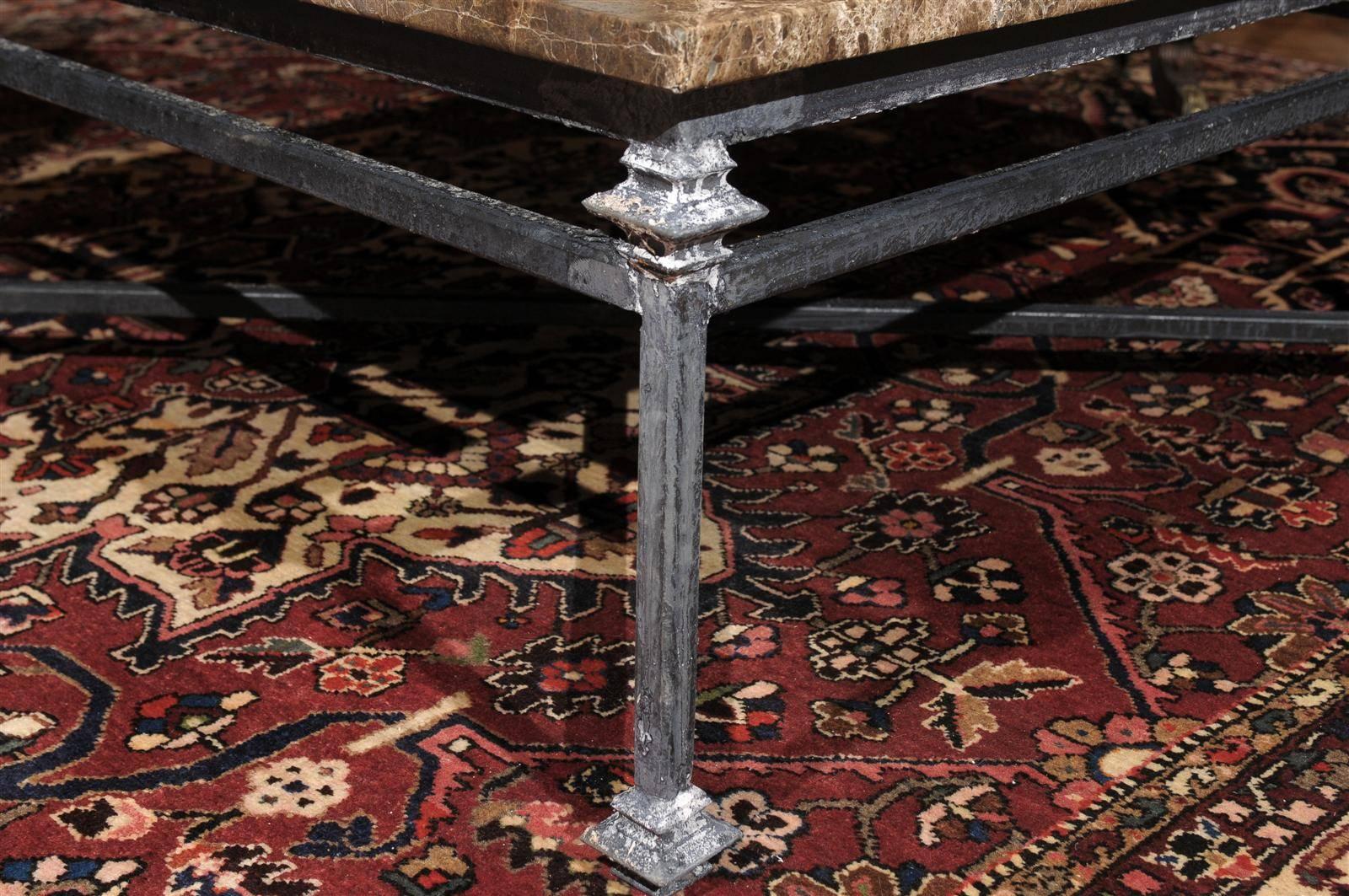 Iron Base with Marble Top Coffee Table 2