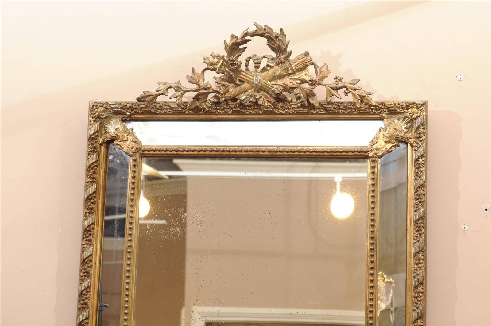 English Gilt Cushion Mirror, Mid-19th Century 2