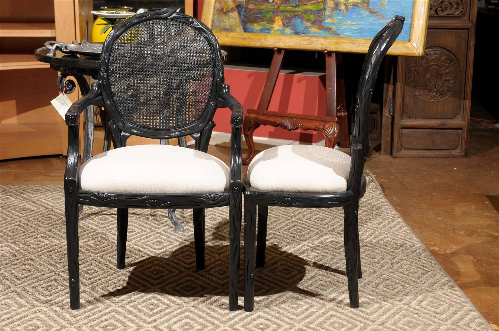 American Set of Six Cane Back Chairs