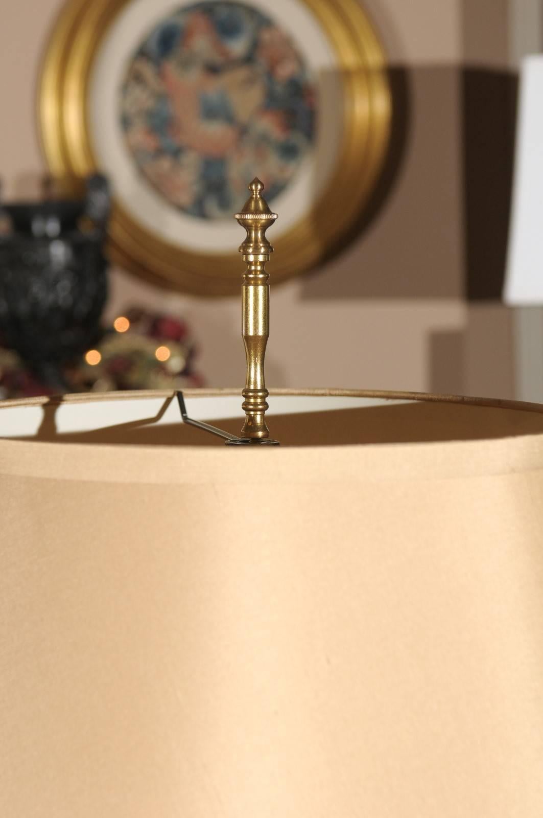 Exceptional Brass Table Lamp with Natural Gemstones 1