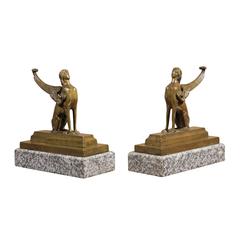 Pair of 19th Century Dore Chenets 9
