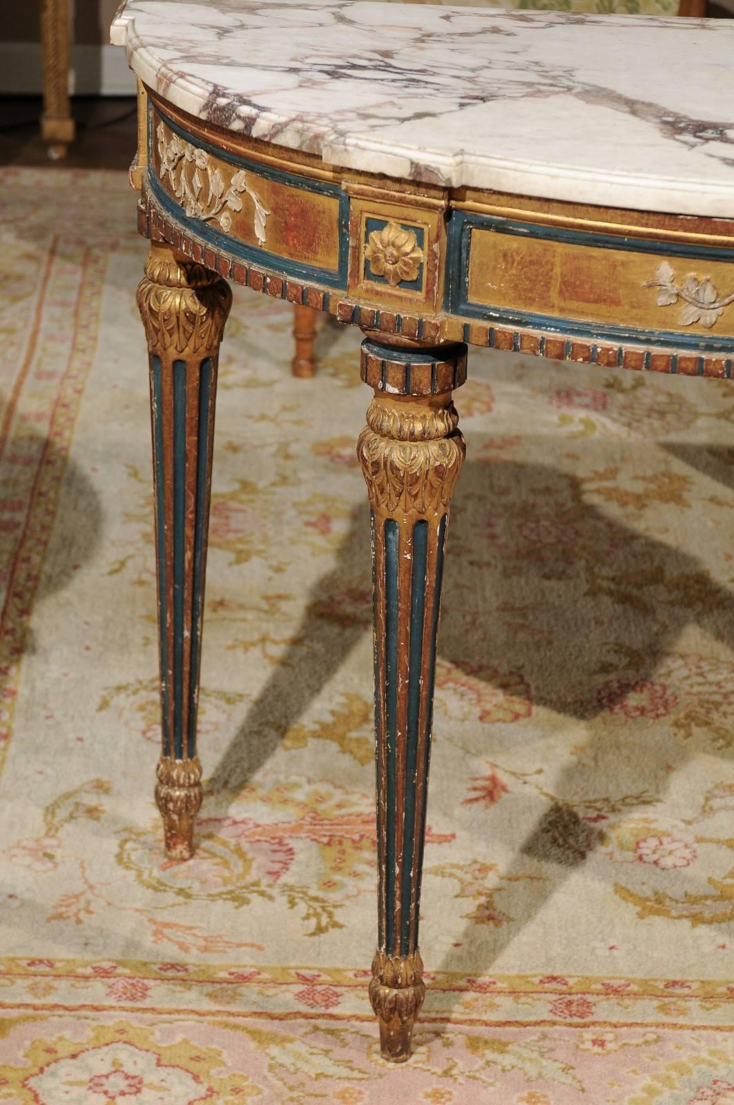 Antique Carved and Painted Console Table 1