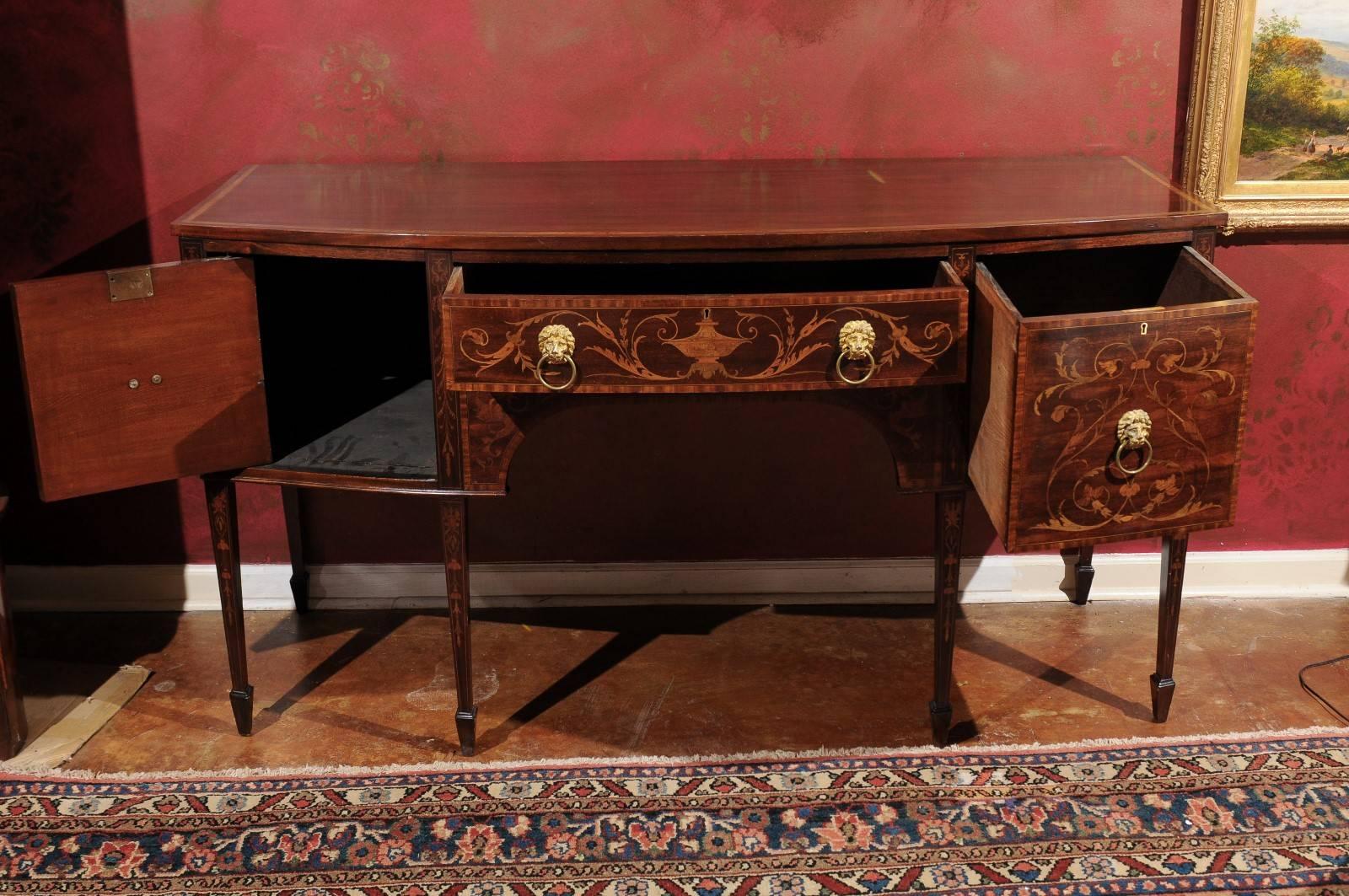 19th Century George III Style Marquetry Inlaid Sideboard