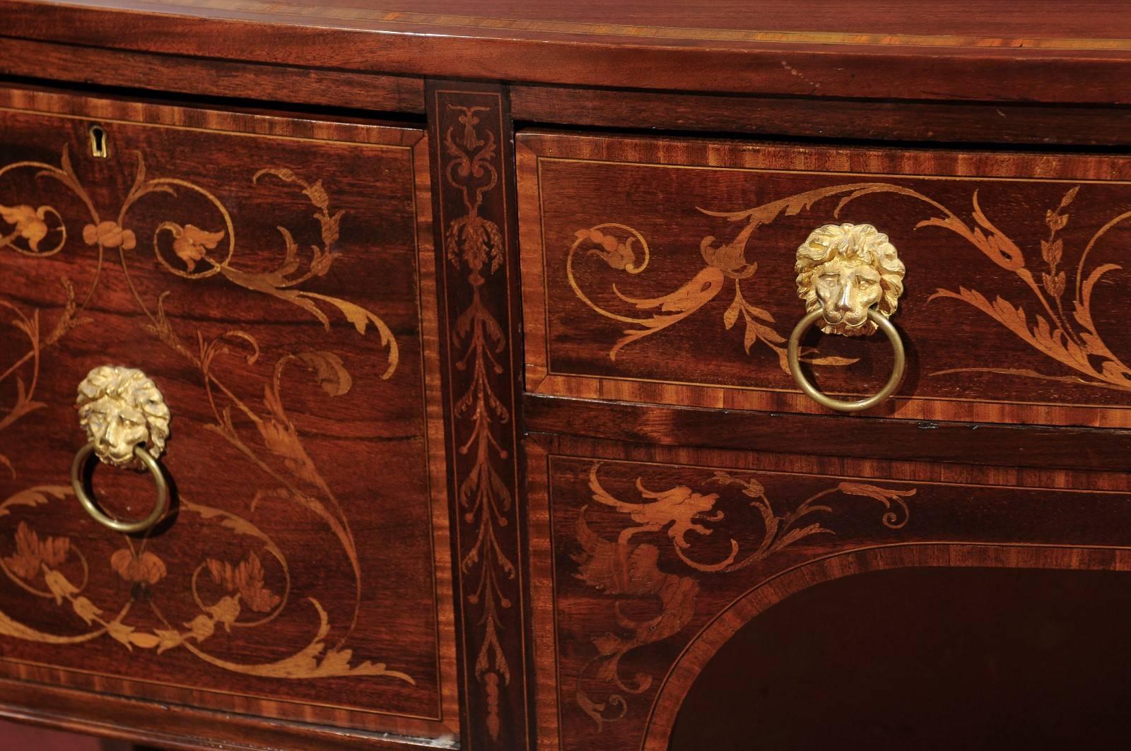 George III Style Marquetry Inlaid Sideboard 3