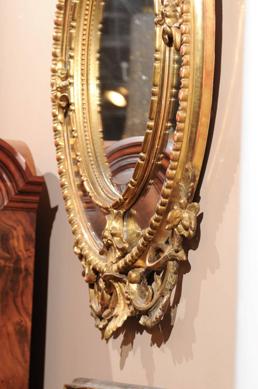 French 19th Century Carved Gold Leaf Mirror 3
