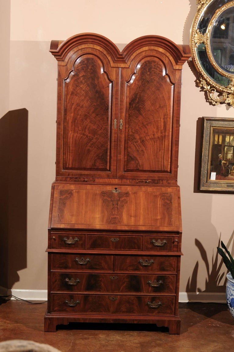 Queen Anne Burl Walnut Secretary For Sale at 1stDibs