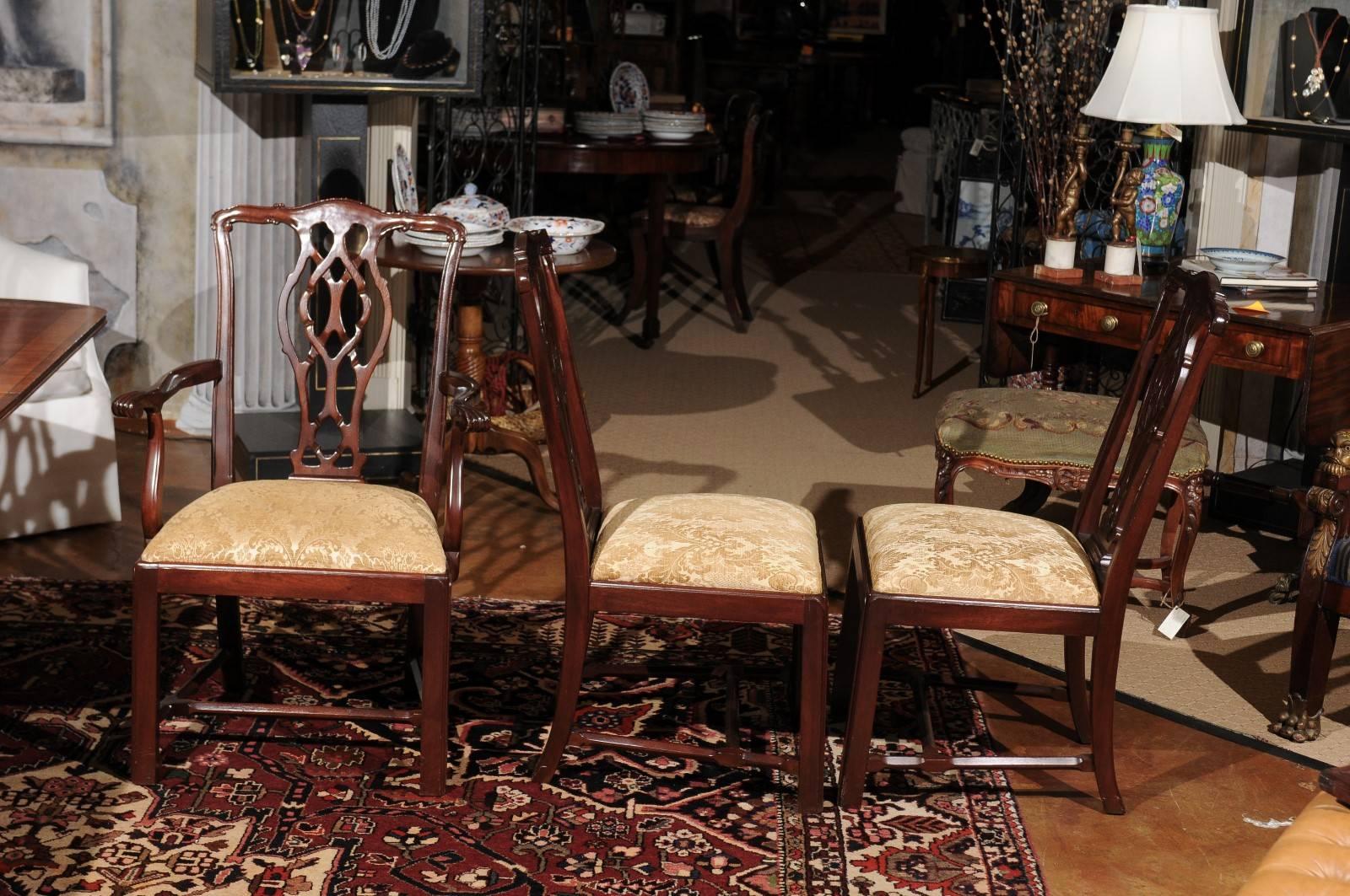 Set of Eight Mahogany Chippendale Dining Chairs 2