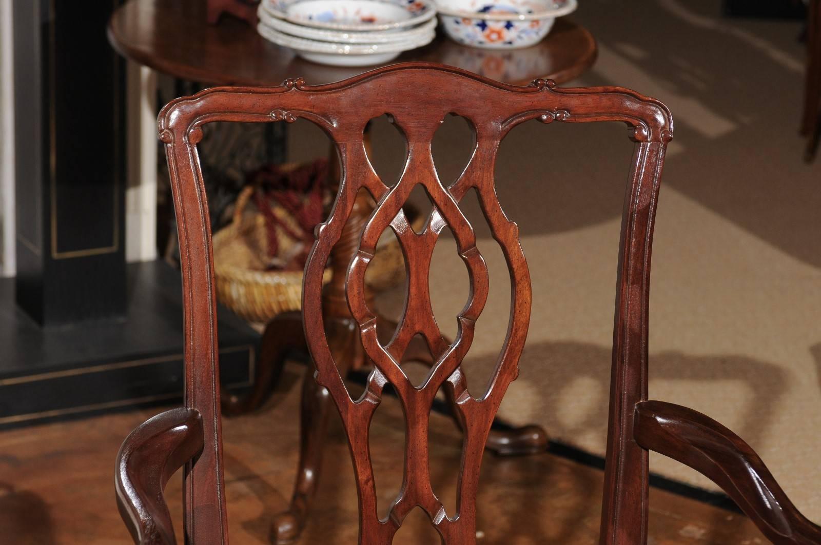 Set of Eight Mahogany Chippendale Dining Chairs 3
