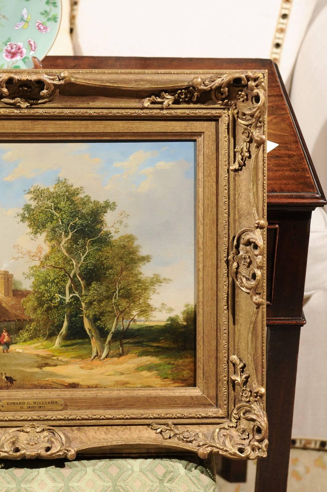 Victorian 19th Century Landscape Oil Painting by Edward C. Williams