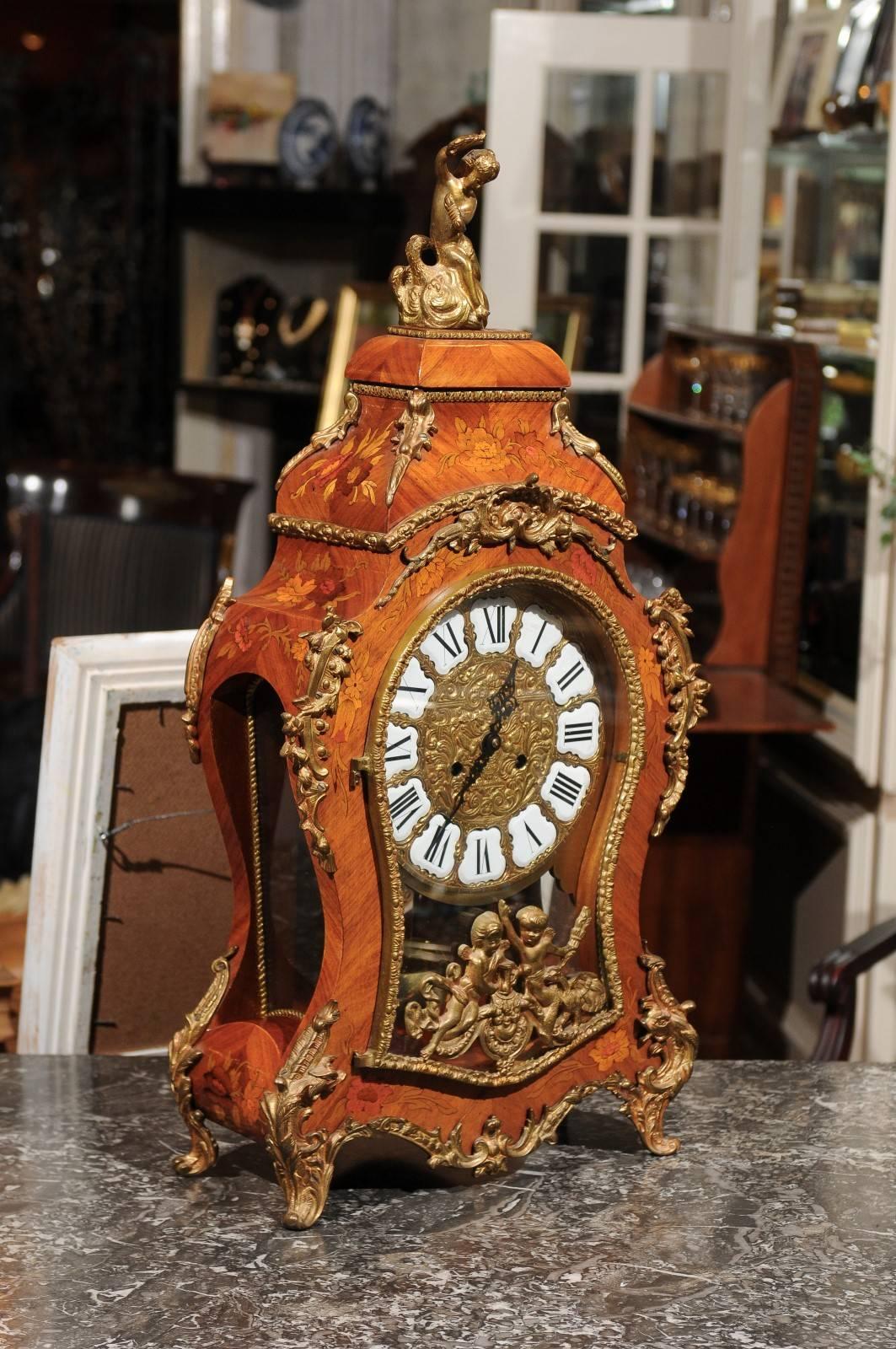 Kingwood French Mantle or Table Clock, circa 1860s