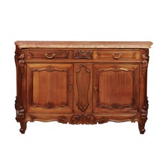 Mid-20th Century French Louis XV Enfilade with Marble Top