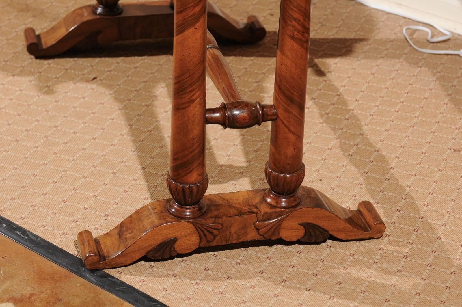 Biedermeier Figured Walnut Writing Table or Side Table 4