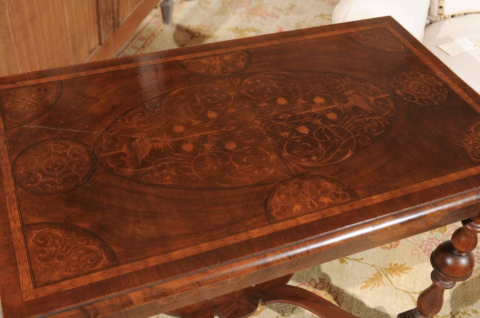Walnut 18th Century William and Mary Marquetry Side Table