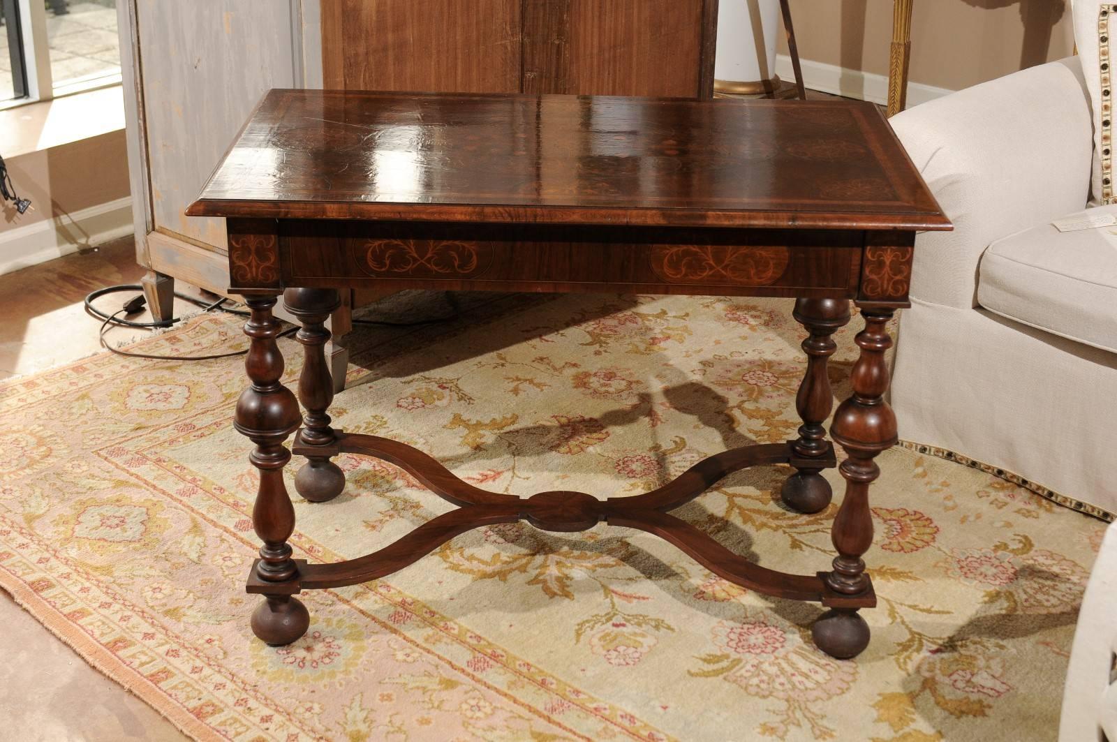 19th Century 18th Century William and Mary Marquetry Side Table