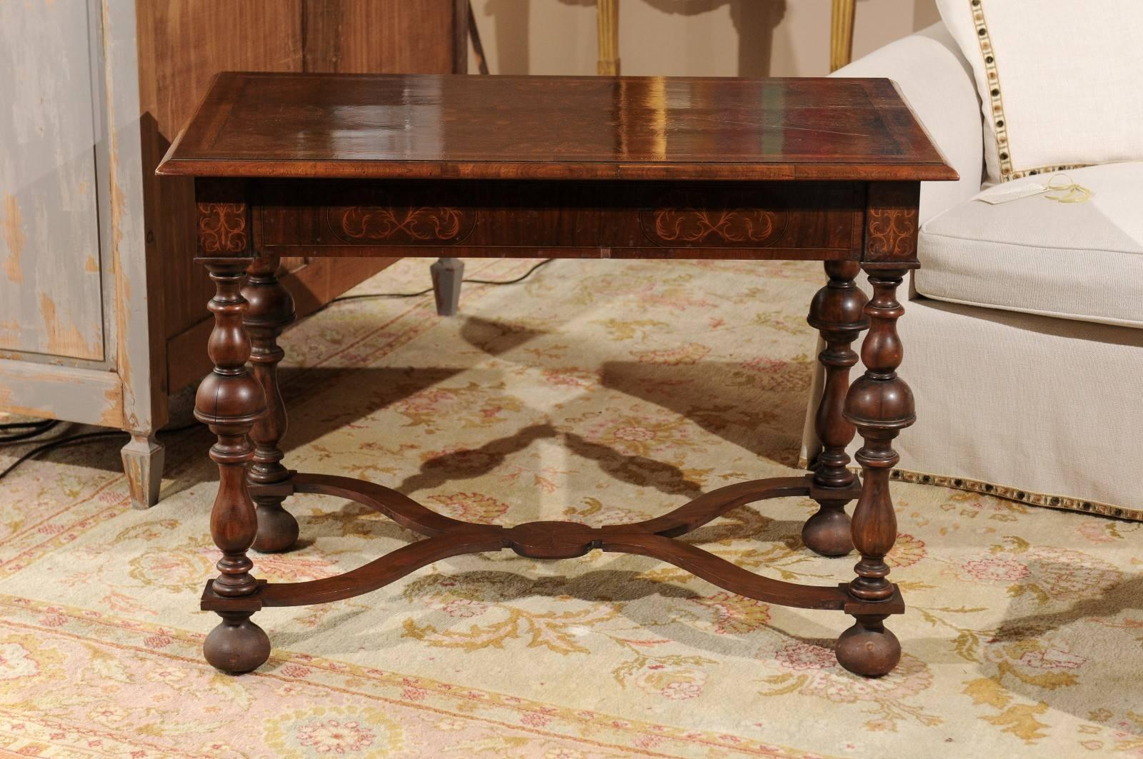18th Century William and Mary Marquetry Side Table 2