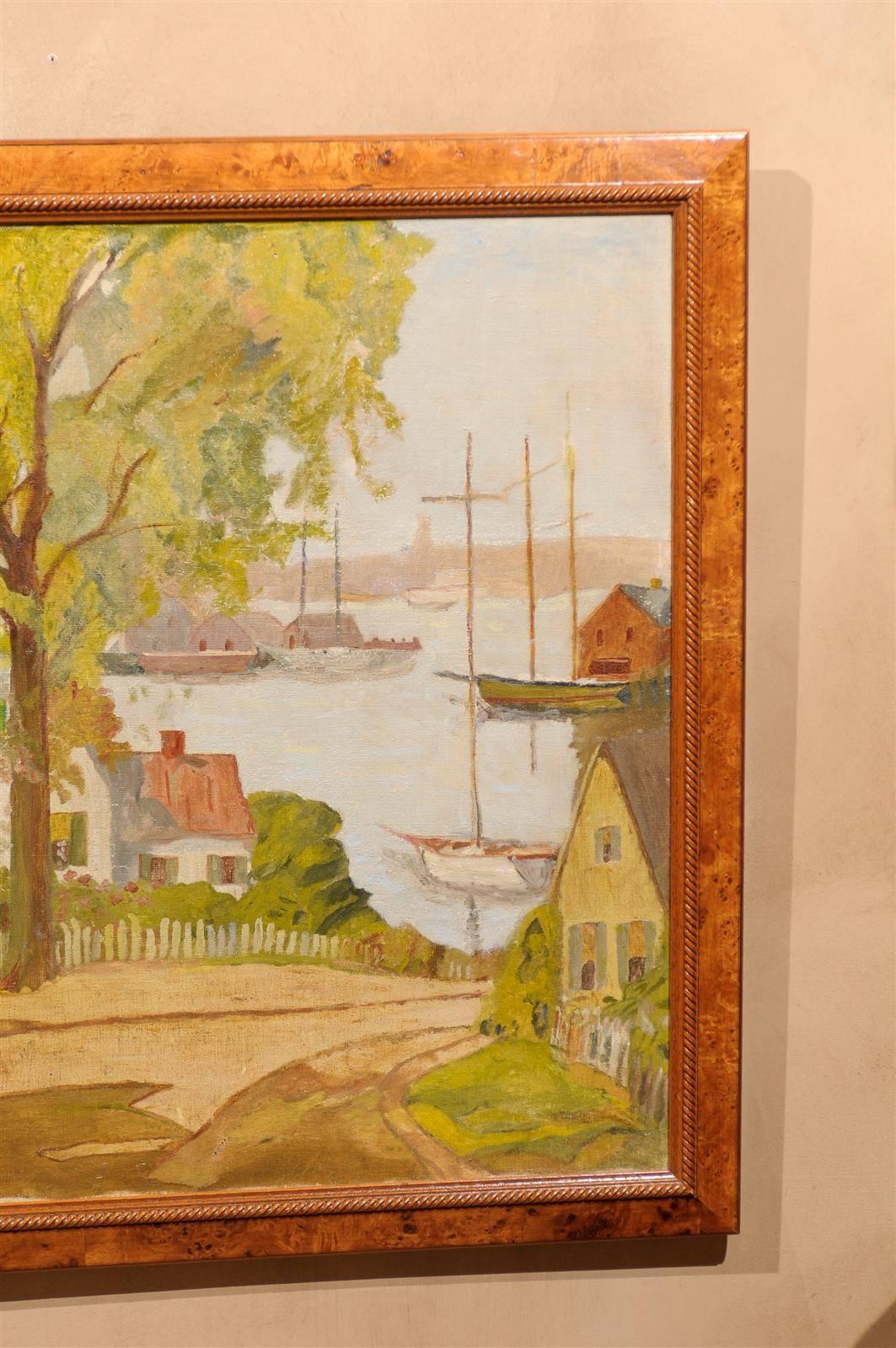 American Harbor Scene Oil Painting 1