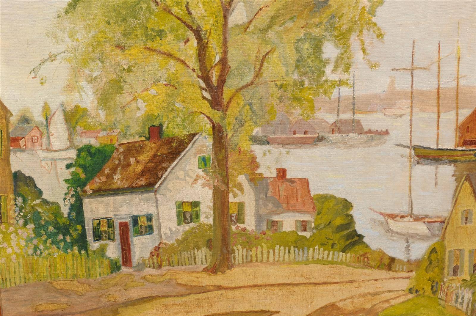 American Harbor Scene Oil Painting 2
