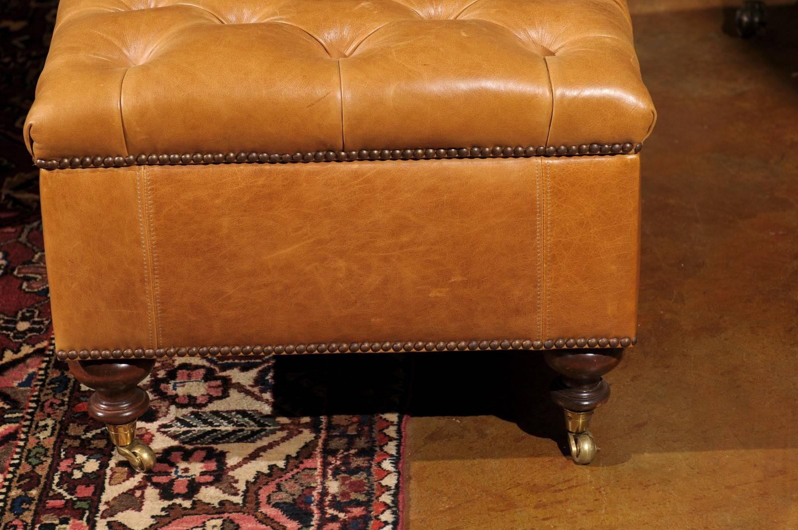 Leather Tufted Storage Ottoman 3